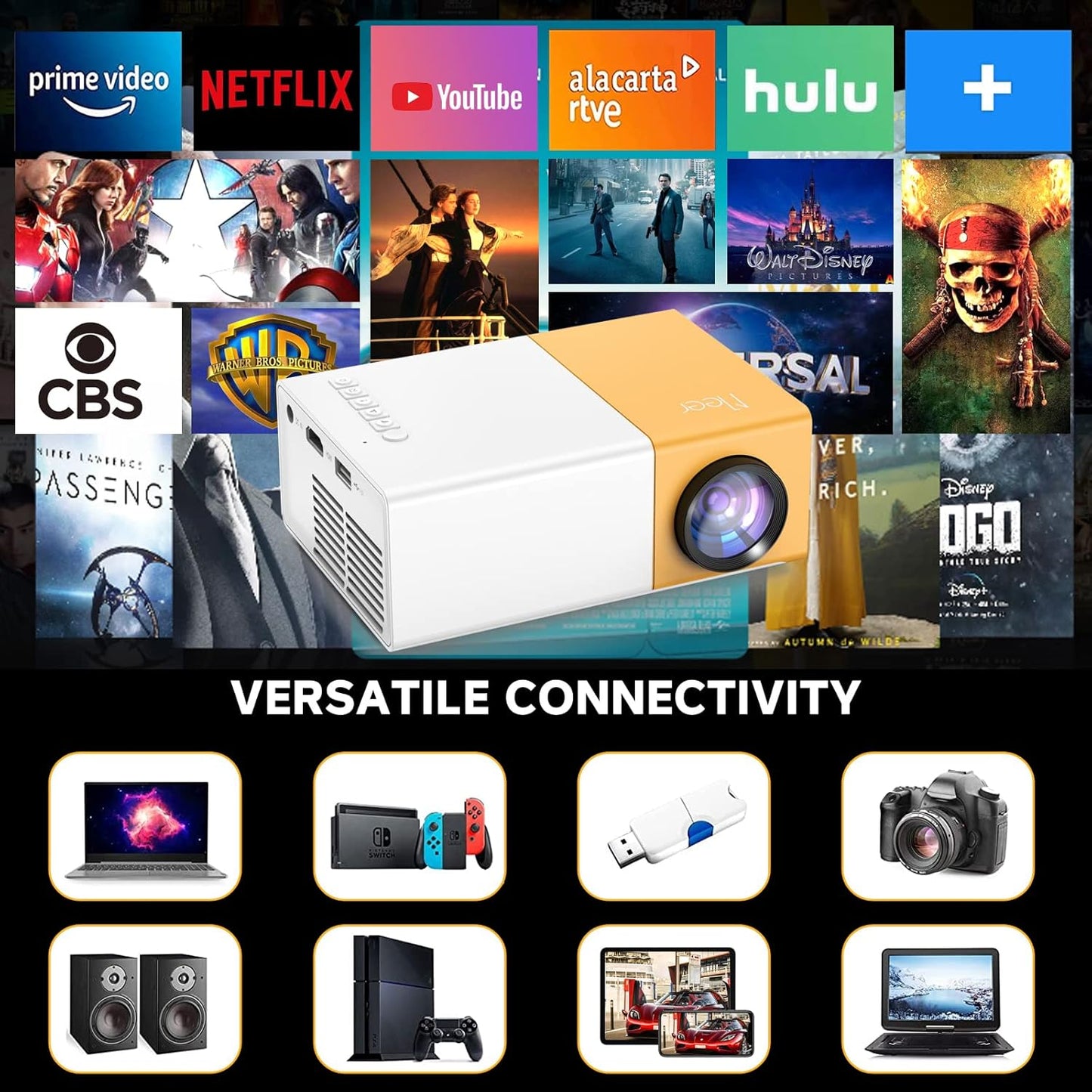 Mini Portable Projector (Play On The Go)
